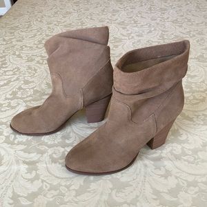 Chinese Laundry Tan Suede/ Leather Slouch Booties Women’s 9.5